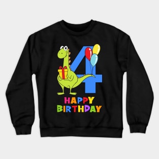 4th Birthday Party 4 Year Old Four Years Crewneck Sweatshirt